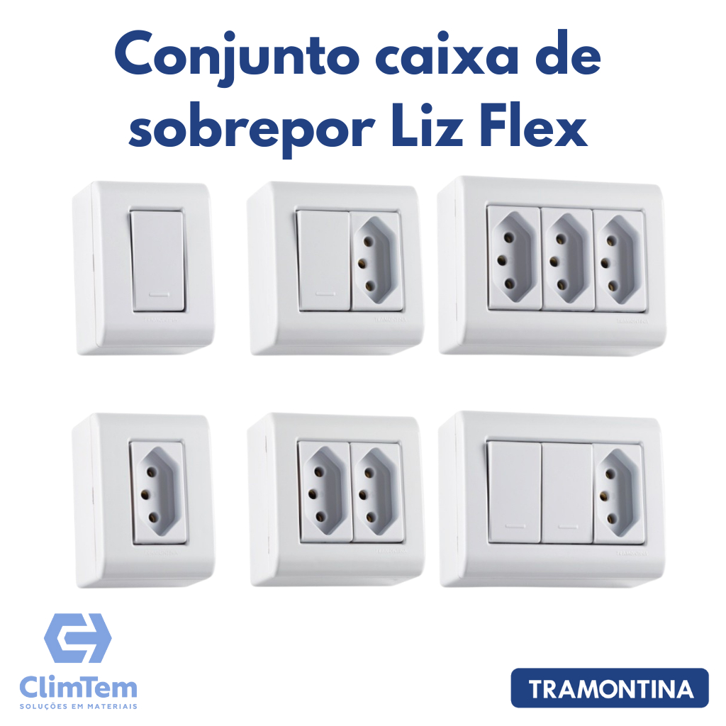 Conjunto Caixa De Sobrepor Tomada E Interruptor Lizflex Tramontina Original em Oferta na Shopee