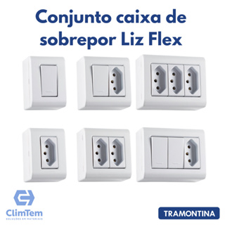 Conjunto Caixa De Sobrepor Tomada E Interruptor Lizflex Tramontina Original em Oferta na Shopee