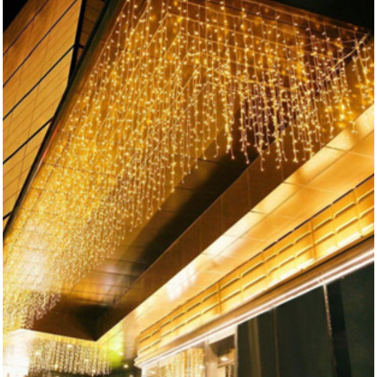 Cascata 200 Leds Branco Frio/Branco Quente/Colorido Pisca 8 Funções E Fixa 110v/220v 5m Natal para festas e decoração