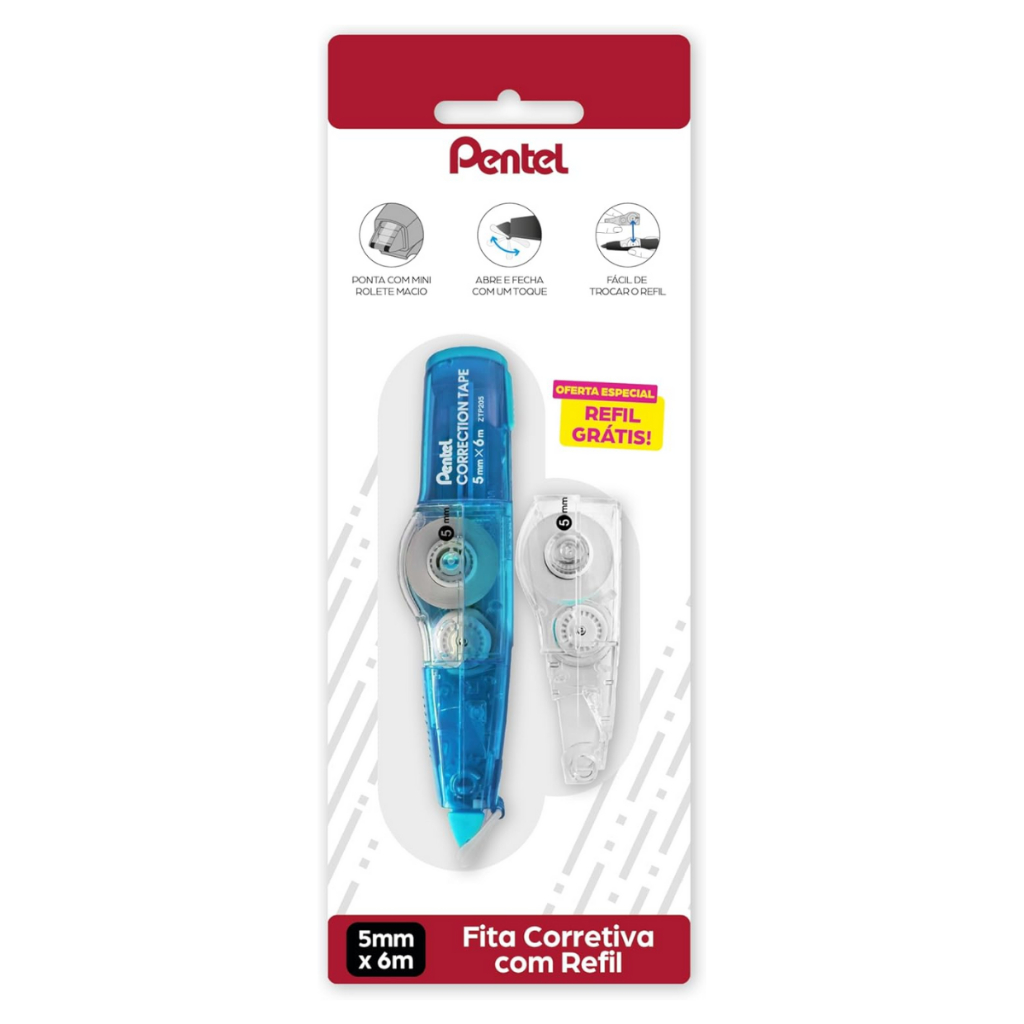 Fita Corretiva com Refil - Pentel em Oferta na Shopee