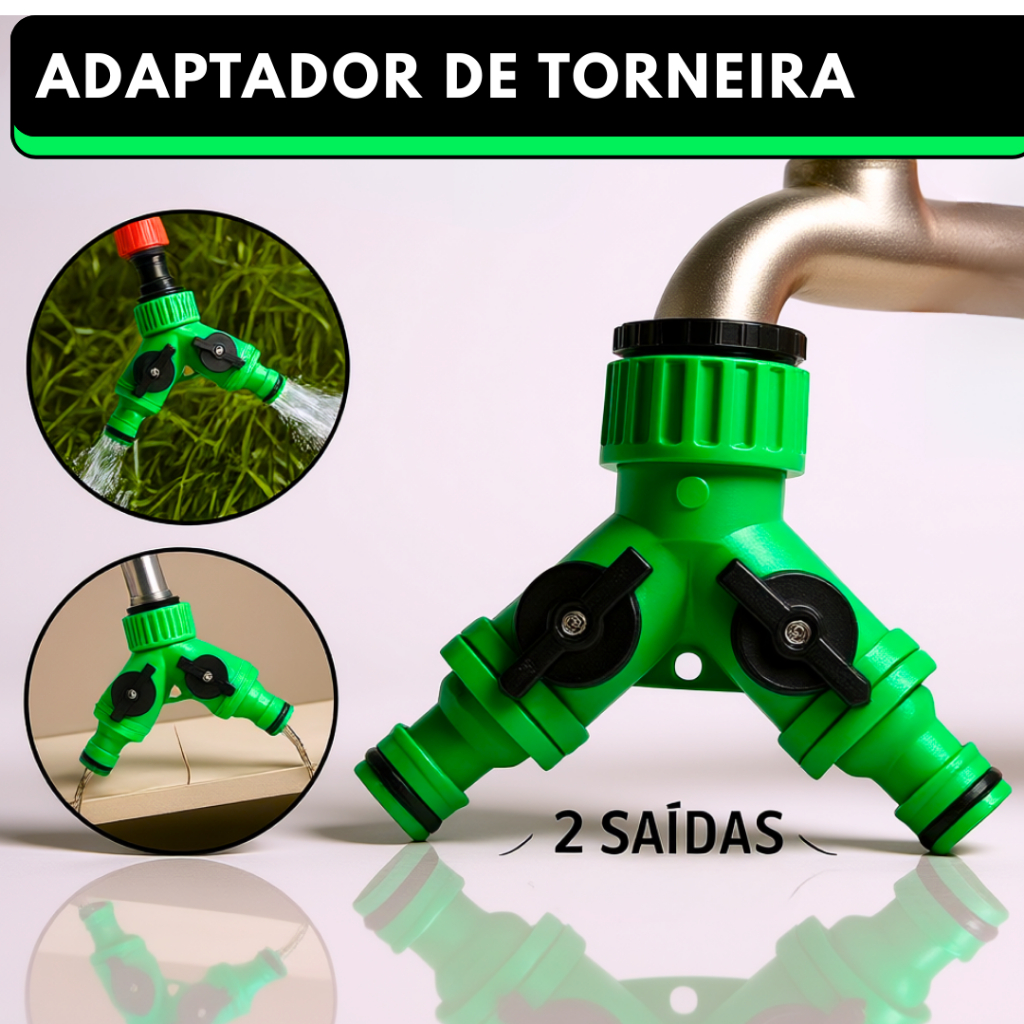Adaptador de Torneira Conector Engate Rápido de Mangueira 2 Vias em Y Dupla Saída Universal Jardim Irrigação em Oferta na Shopee