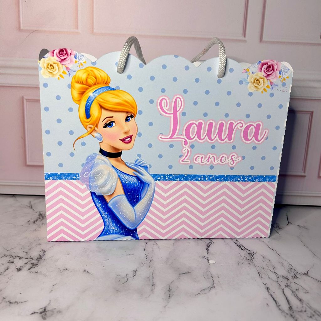 Sacolinhas Personalizadas M Cinderela - PEGUE E MONTE