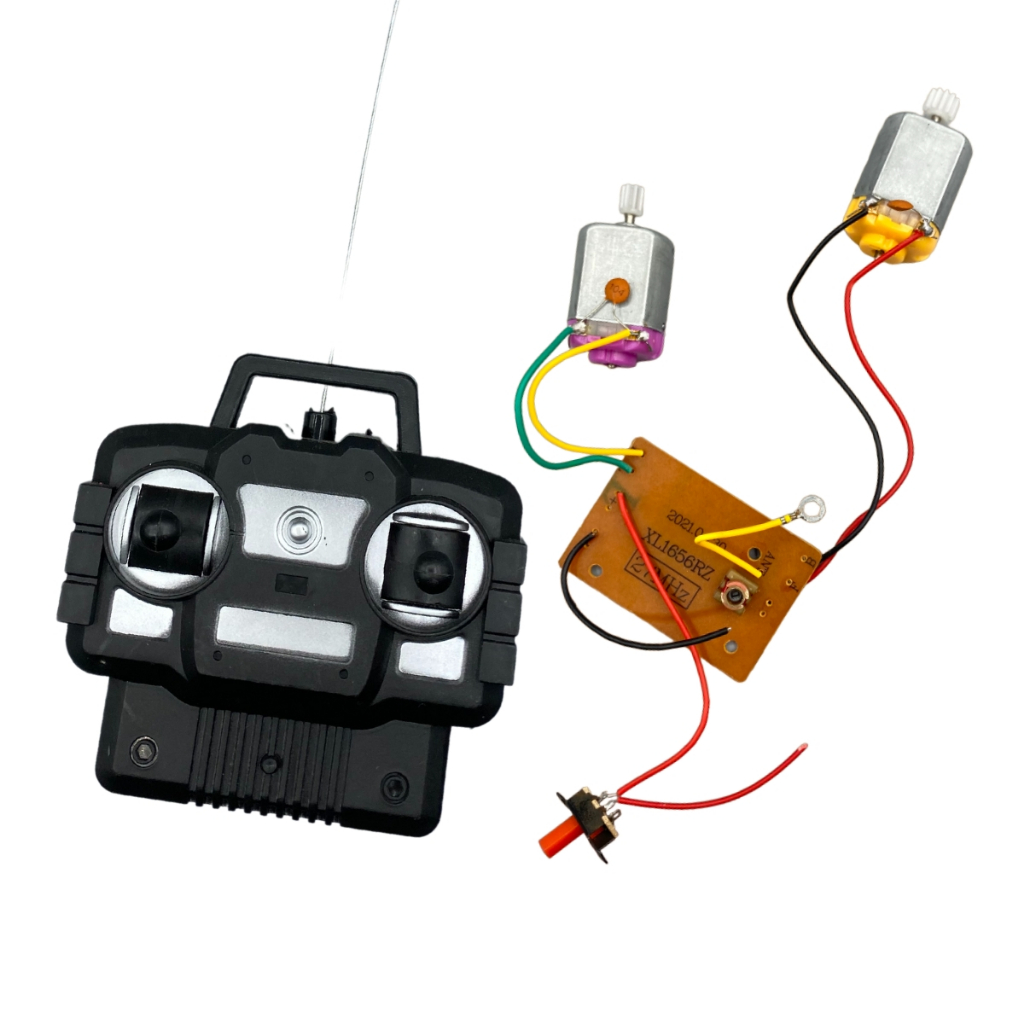 Kit Controle + Receptor 27mhz 4 canais + 2x Motor 5v para Projetos em Oferta na Shopee
