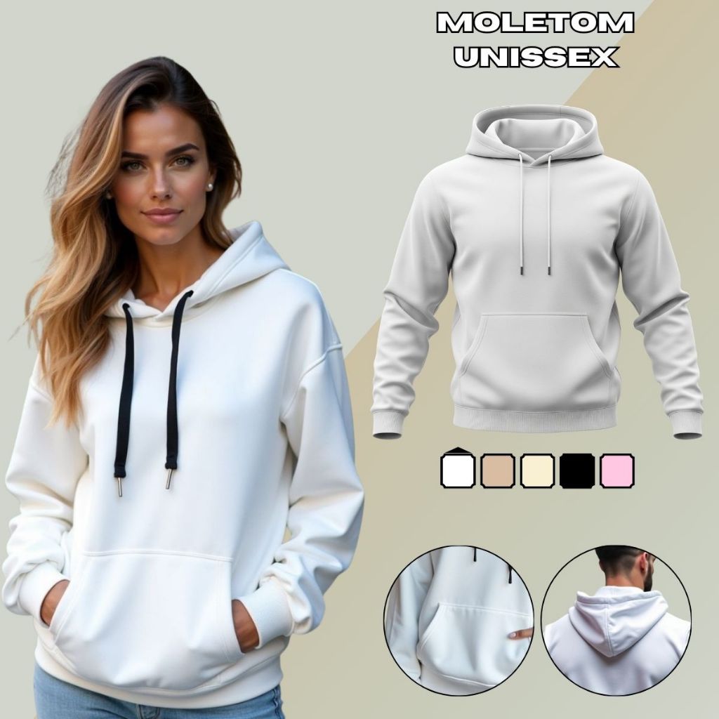 Moletom Canguru Liso Blusa Unissex Algodão Flanelado Bolso Frontal Capuz Ajustavel Moda MLT01-LISO