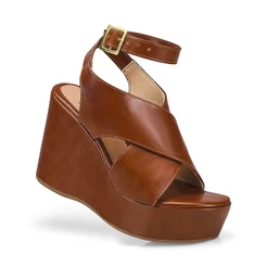 Sandalia Feminina Lóris Confortável Salto Anabela Plataforma X Fivela Elegante 20802
