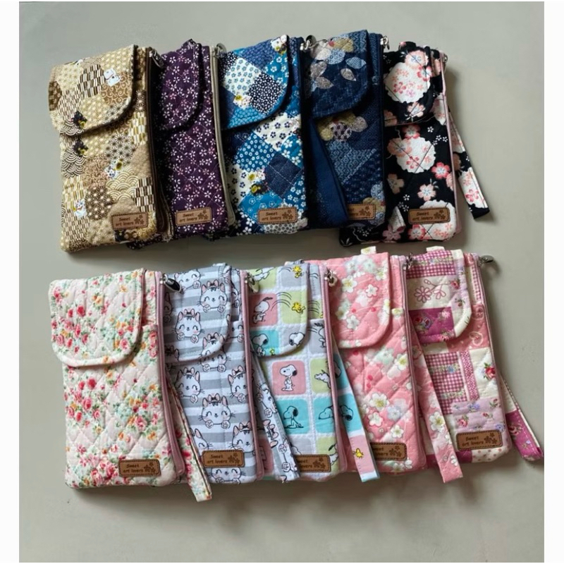 Carteira porta celular e documentos 2 bolsos (6-7 polegadas)