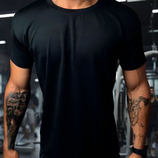 Camisa Dry Fit Masculina Camiseta Lisa Respirável Academia Corrida Leve Esportiva Anti-odor em Oferta na Shopee