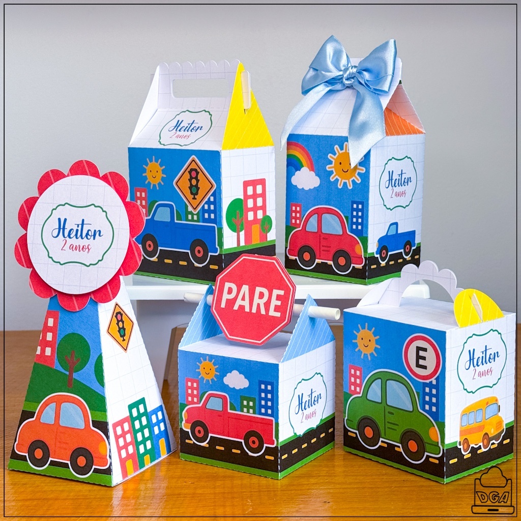 KIT Festas Carrinhos ,Caixinhas Personalizadas Lembrancinhas Para festas PEGUE E MONTE