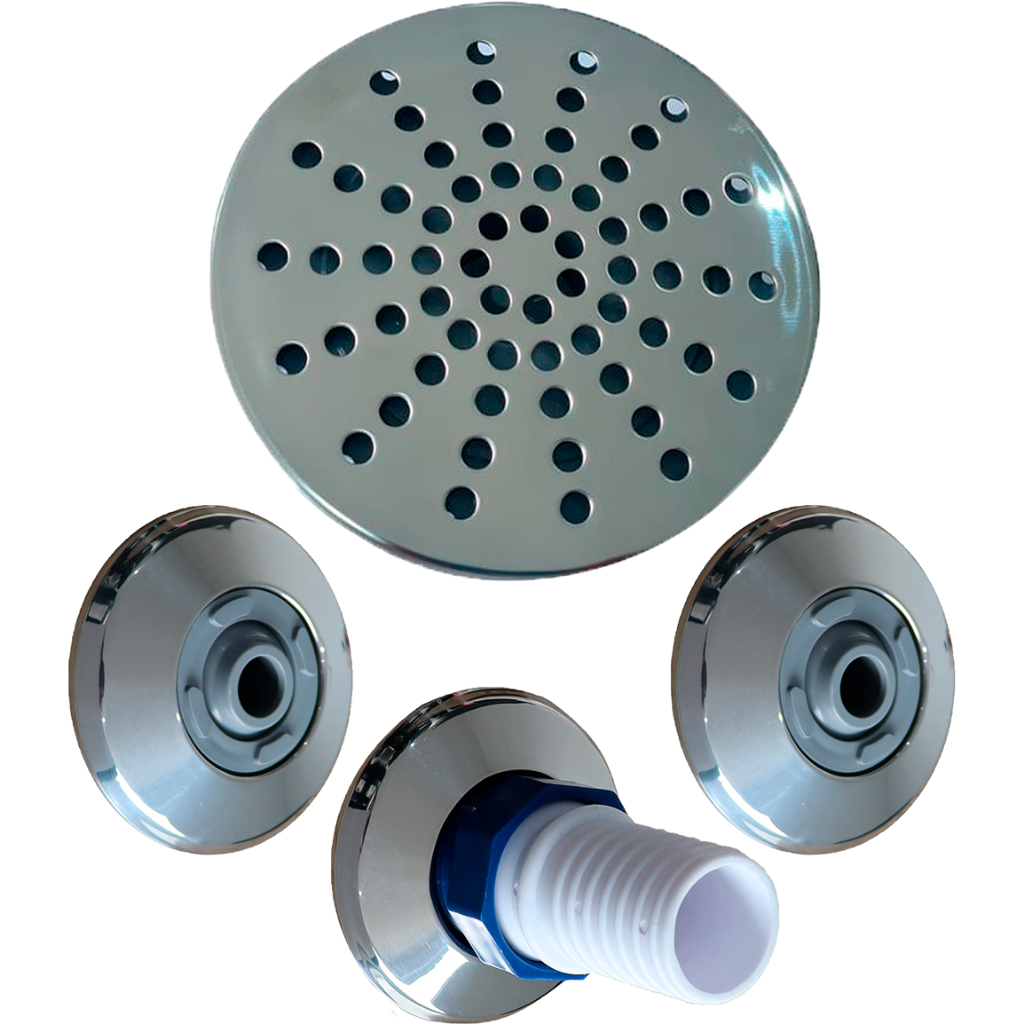 Kit Dispositivo Inox 2 Retorno 01 Aspiração 1 Ralo Encaixe em Oferta na Shopee