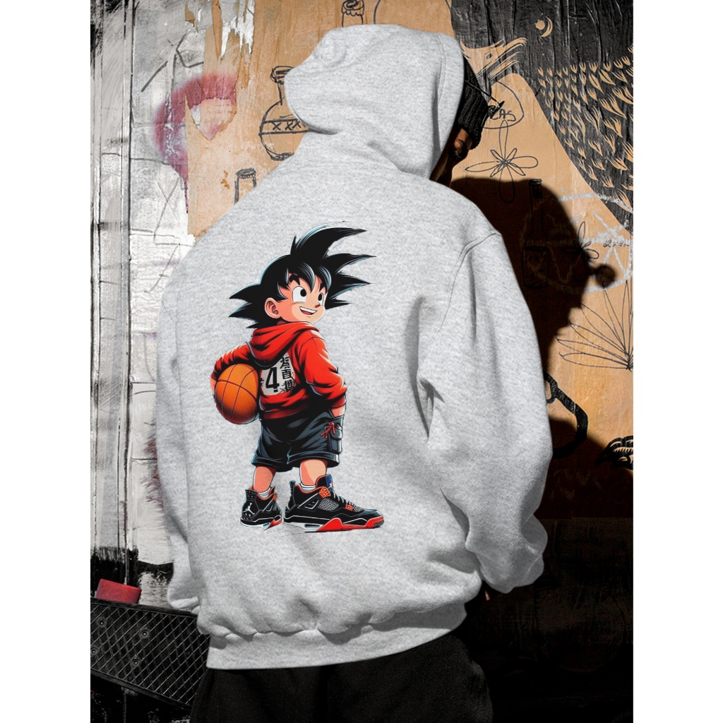 Moletom Blusa Goku Basketball Saiyan Oversized Streetwear Uniseex ref-3690 Dtf