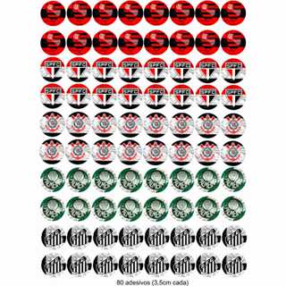 ADESIVO DTF UV COLANTE - TIMES 3,5CM CADA (CARTELA COM 80 UNIDADES) *PODE MOLHAR* em Oferta na Shopee