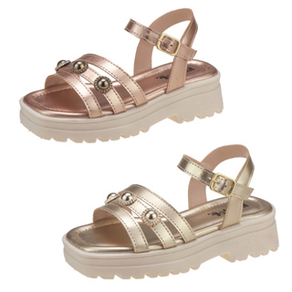 Sandália Plataforma Tratorada Infantil Feminina Tiras Metalizada Kidstep em Oferta na Shopee