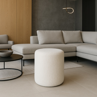 Puff Decorativo Redondo Orgânico Mono no tecido Boucle em Oferta na Shopee