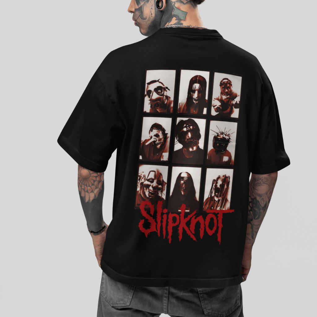 Camiseta Oversized Slipknot Banda Rock Metal Membros Blusa Casual 100% Algodão em Oferta na Shopee