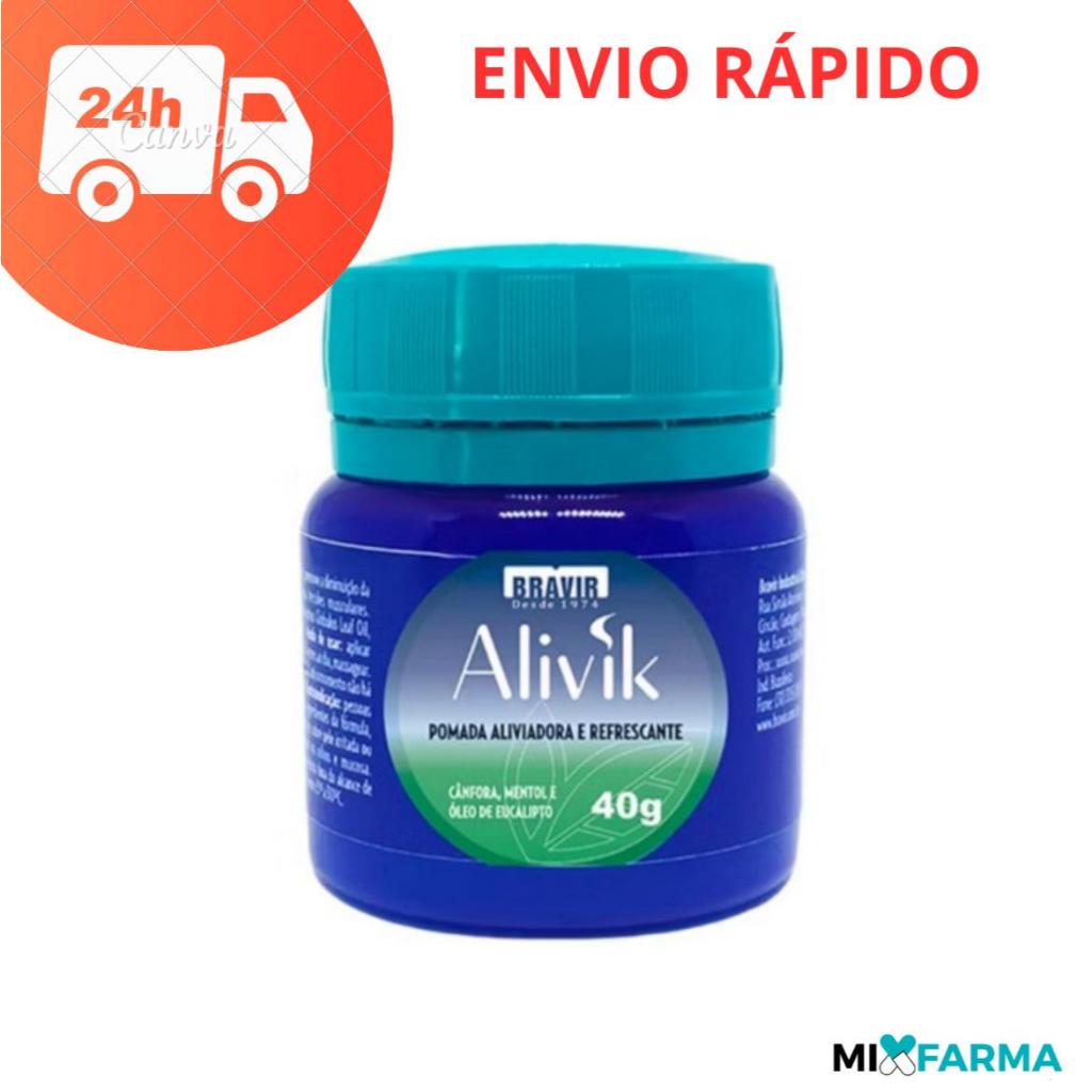 Alivik Pomada 40g Cânfora Mentol Eucalipto