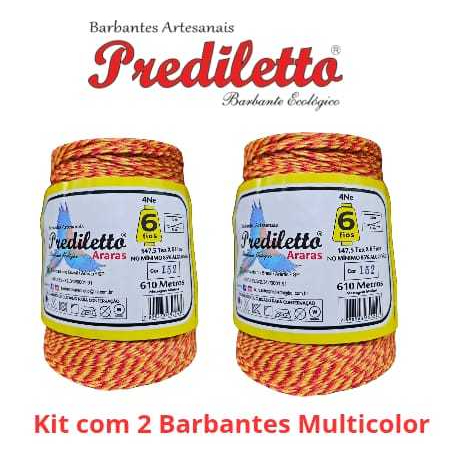 Kit 2 Barbantes Prediletto Fio 6 610m Multicolor em Oferta na Shopee