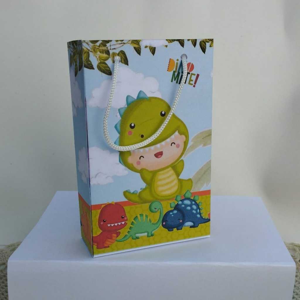 Kit Sacolinha Infantil Personalizado DINOSSAURO BABY |PEGUE E MONTE