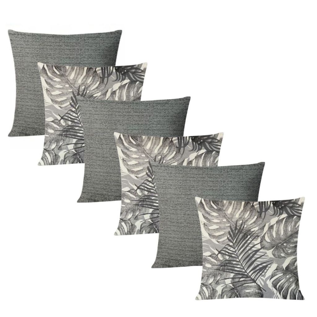 Kit 6 Almofadas Cheias Decorativas 48x48cm Quarto Sala Com Zíper Invísivel Variadas Estampas — imagem 2 de 2