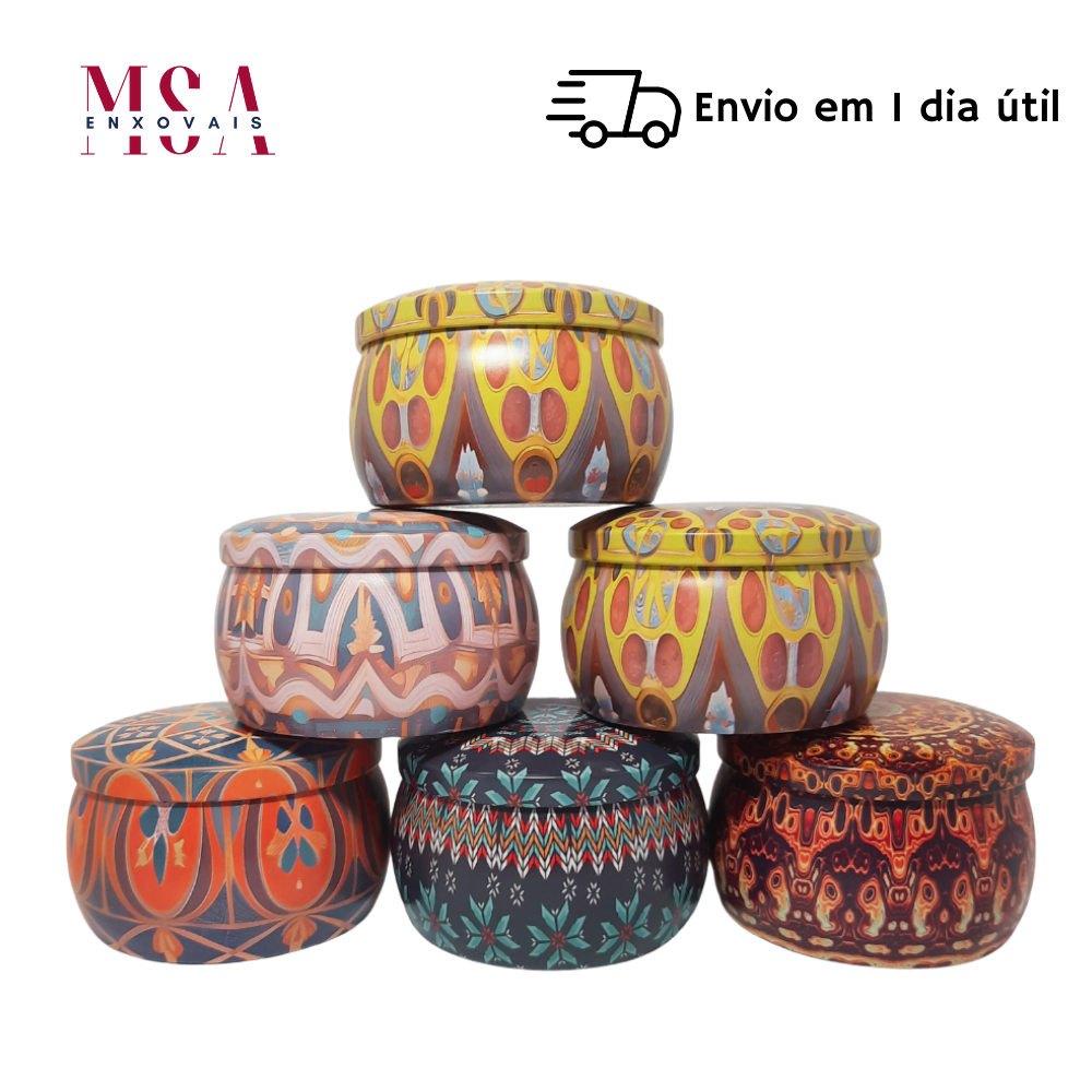 Vela Aromática Artesanal em Lata Cera Vegetal Coco Pavio Algodão Aromaterapia Relaxante 70g ou 130g