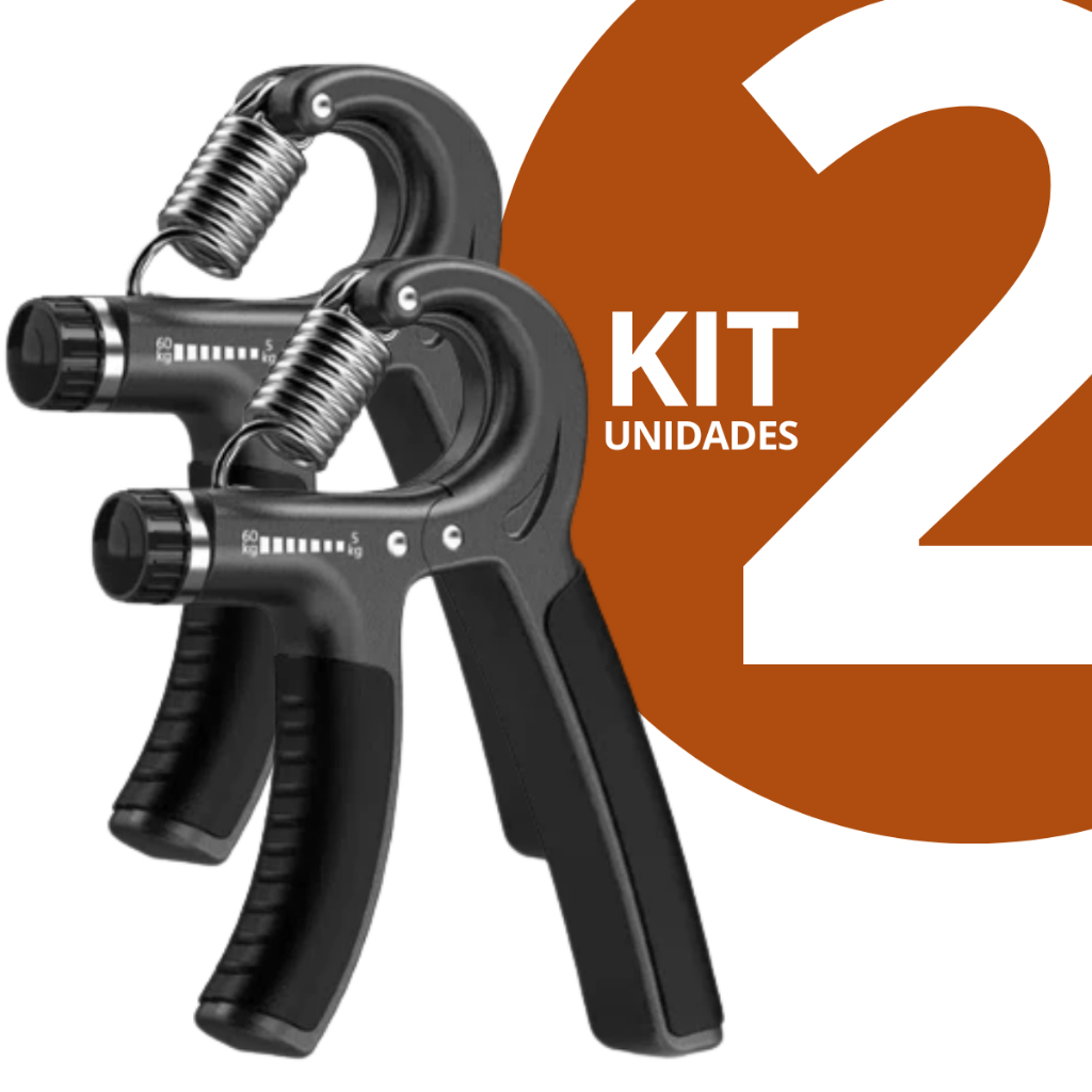 Kit 1 - 2 e 3 Hand Grip Ajustável 5-60KG Flexor De Punho Com Mola Ajustável Treino Mãos An...
