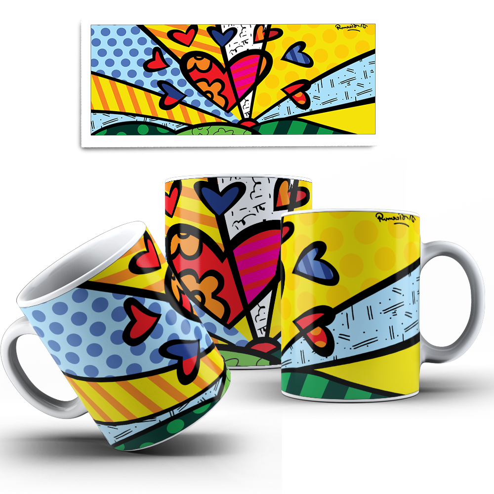 Caneca de Porcelana Personalizada Romero Britto