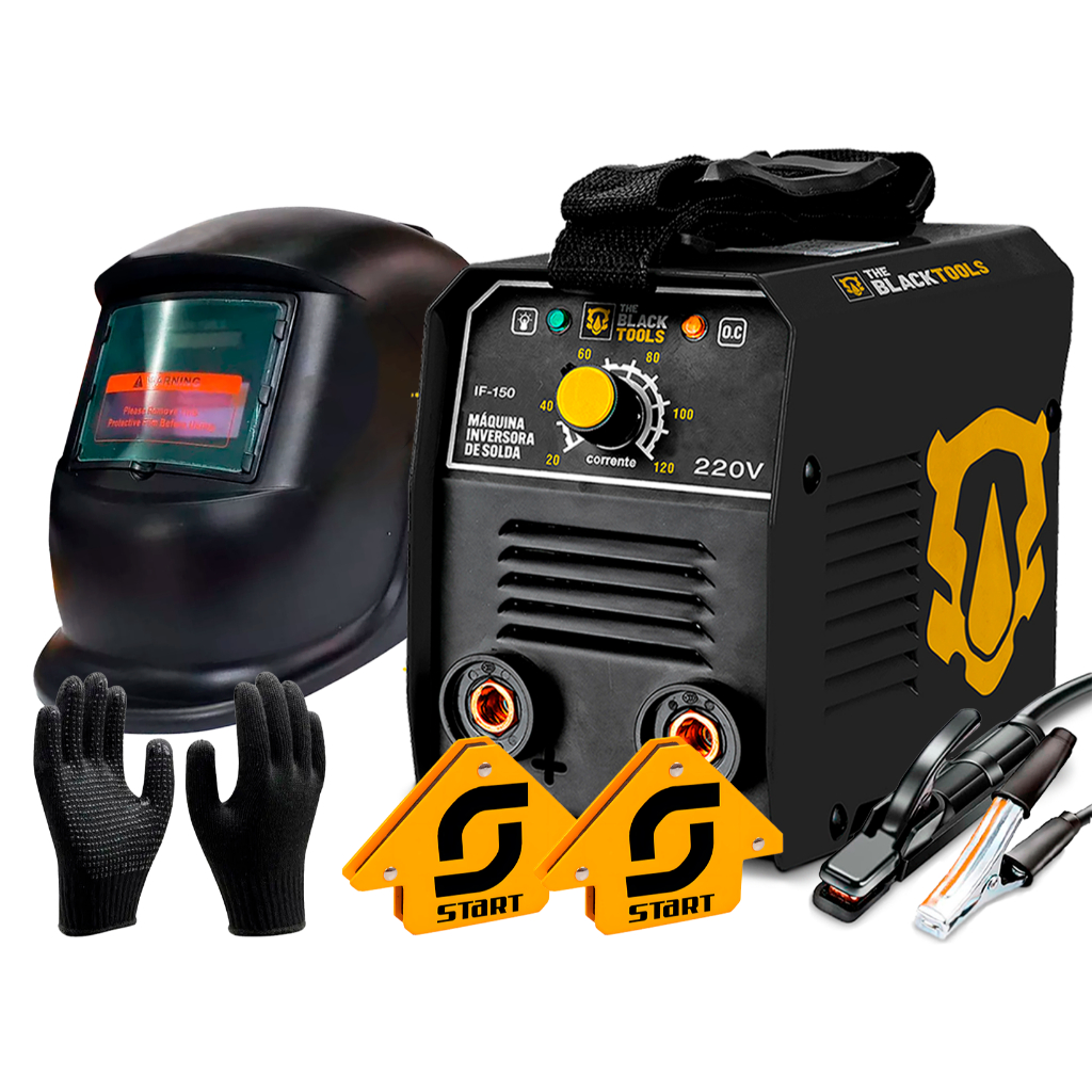 Máquina De Solda The Black Tools Mma 120a Com Máscara De Solda + Luva Pedreiro E 2 Esquadros em Oferta na Shopee