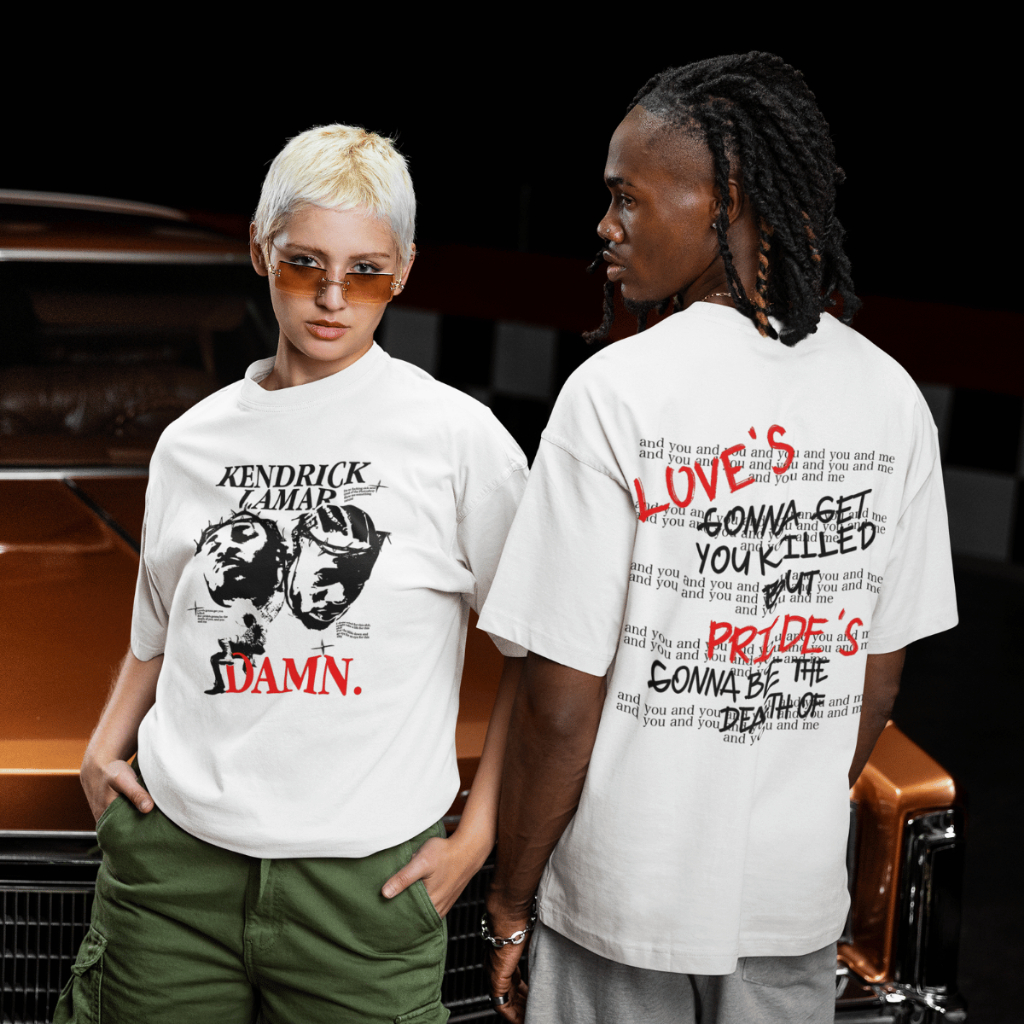 Camiseta Oversized Kendrick Lamar Damn Cantor Hip Hop Moda Streetwear Blusa 100% Algodão