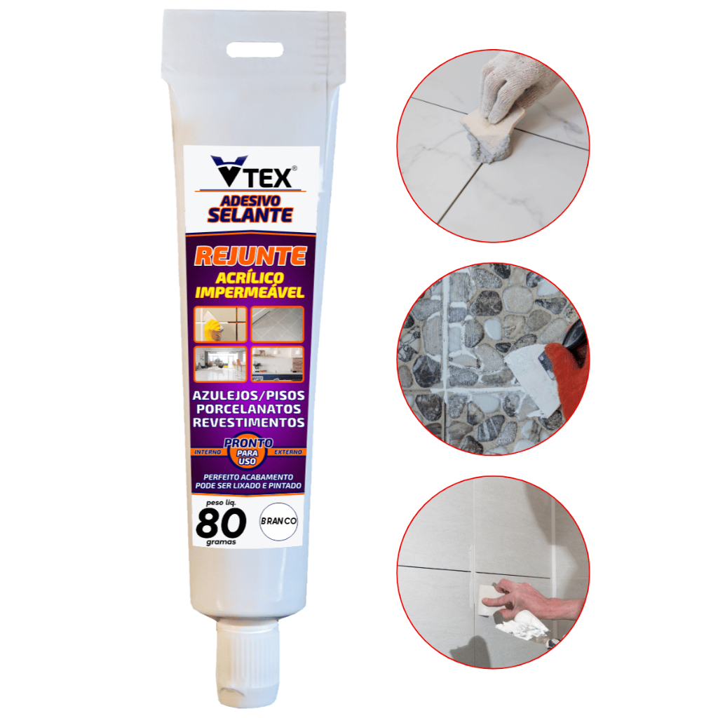 REJUNTE VTEX Pronto Uso fácil aplicação sob rejunte antigo, Antifungo, Impermeável SEM cheiro 80GR em Oferta na Shopee