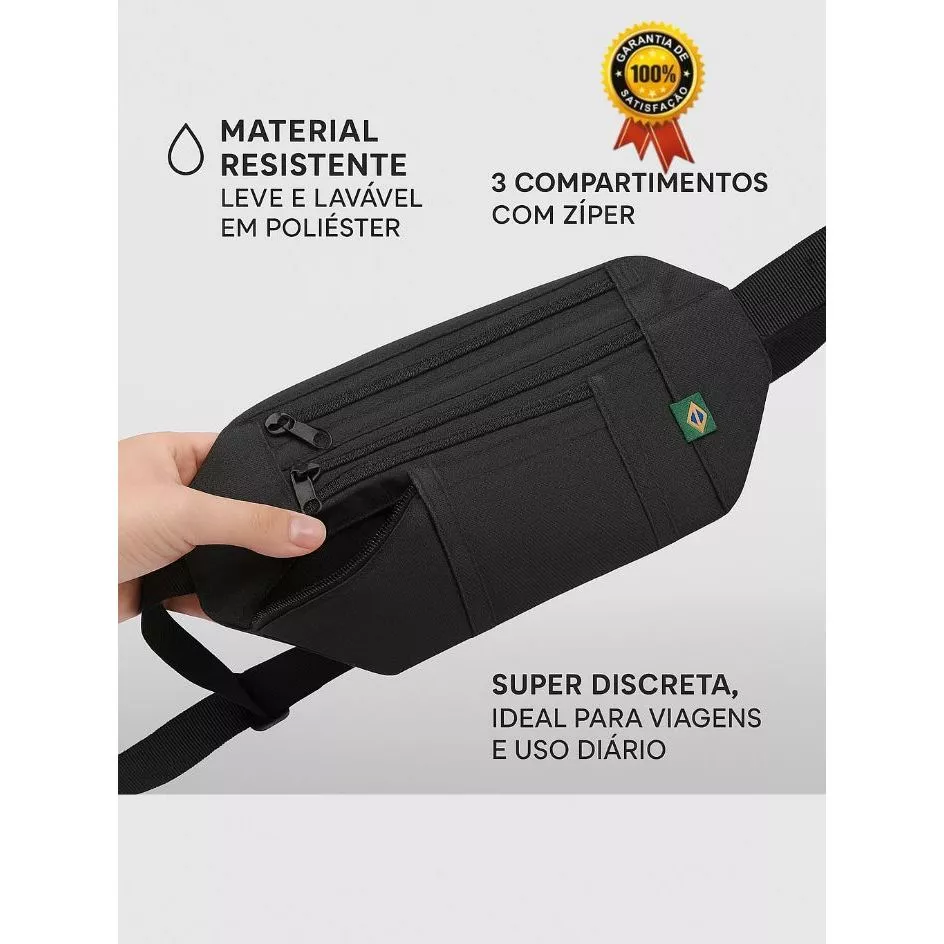 Porta Dólar Anti Furto | Doleira Campeã – Bolsa Discreta Compacta Pochete de Cintura