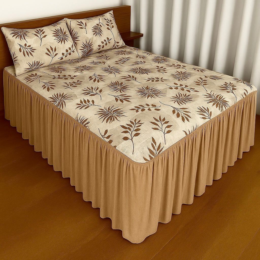 Colcha Lençol com Elástico Casal Com Fronhas e Babado Malha100% Algodão 160g Estampa Bosque em Oferta na Shopee