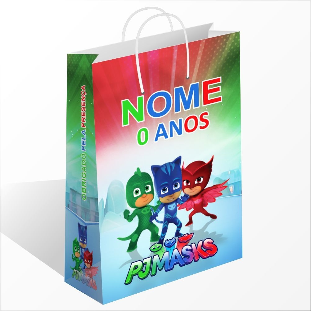 Sacolinha Personalizada PJ Masks Personalizada Com Nome Sacolinha Surpresa Lembrancinha