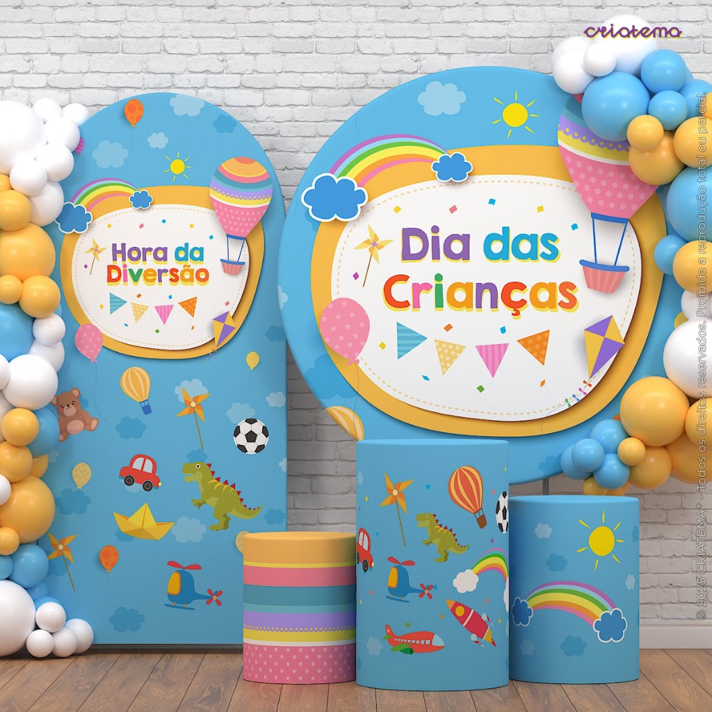 Decoração Dia das Crianças: Capas e Painel Dia das Crianças Festa Diversão Sublimado Em Tecido em Oferta na Shopee