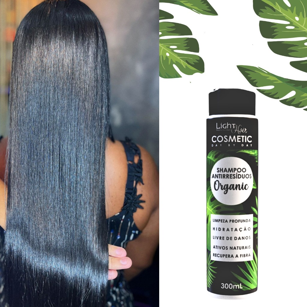 Shampoo Anti-Resíduos Organic 300ml Light Hair – Limpeza Profunda e Preparação Capilar