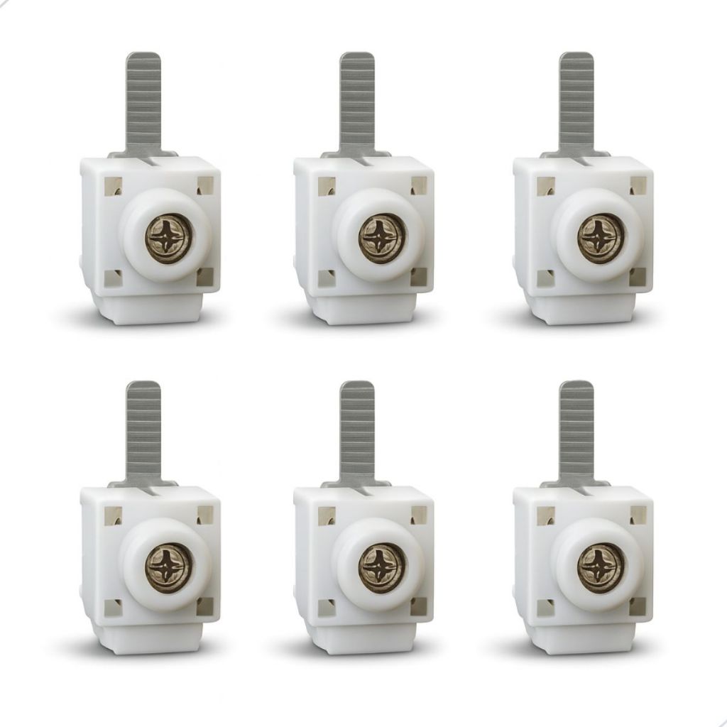 Kit 6 Conector Terminal Genérico 25mm Saída Frontal Cabo Elétrico Conexão Barramento Trilho DIN