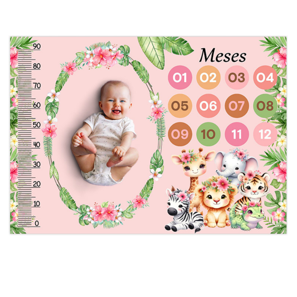 Cenário Foto Tapete Mêsversário Foto 1,40 x 1,00 Menina + MDF Marcador em Oferta na Shopee