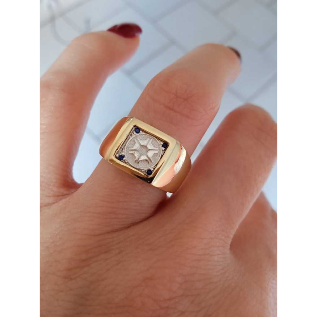 ANEL DE FORMATURA DE MOEDA COM CHAPINHA DE PRATA EMBLEMA DE AGRONOMIA