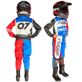 Roupa Motocross Conjunto Infantil Trilha Cross Personalizado Velocross Enduro Rugge
