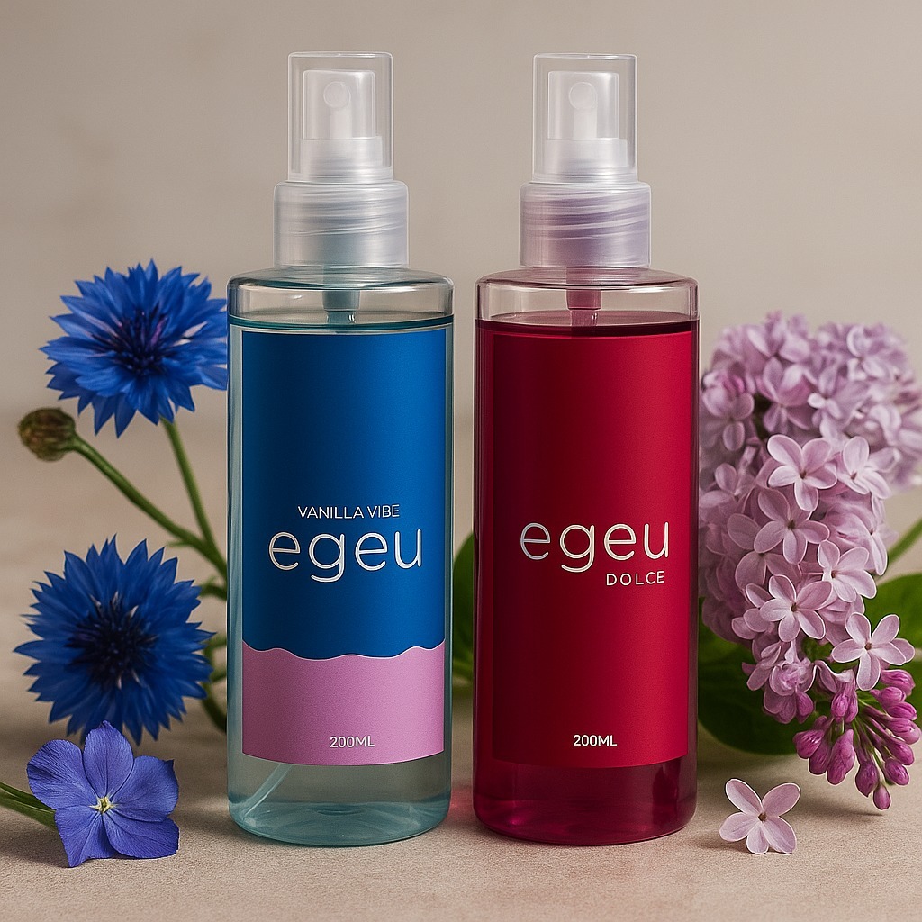 Kit Body Splash Egeu Feminino Vanilla Vibe + Dolce 200ml cada.