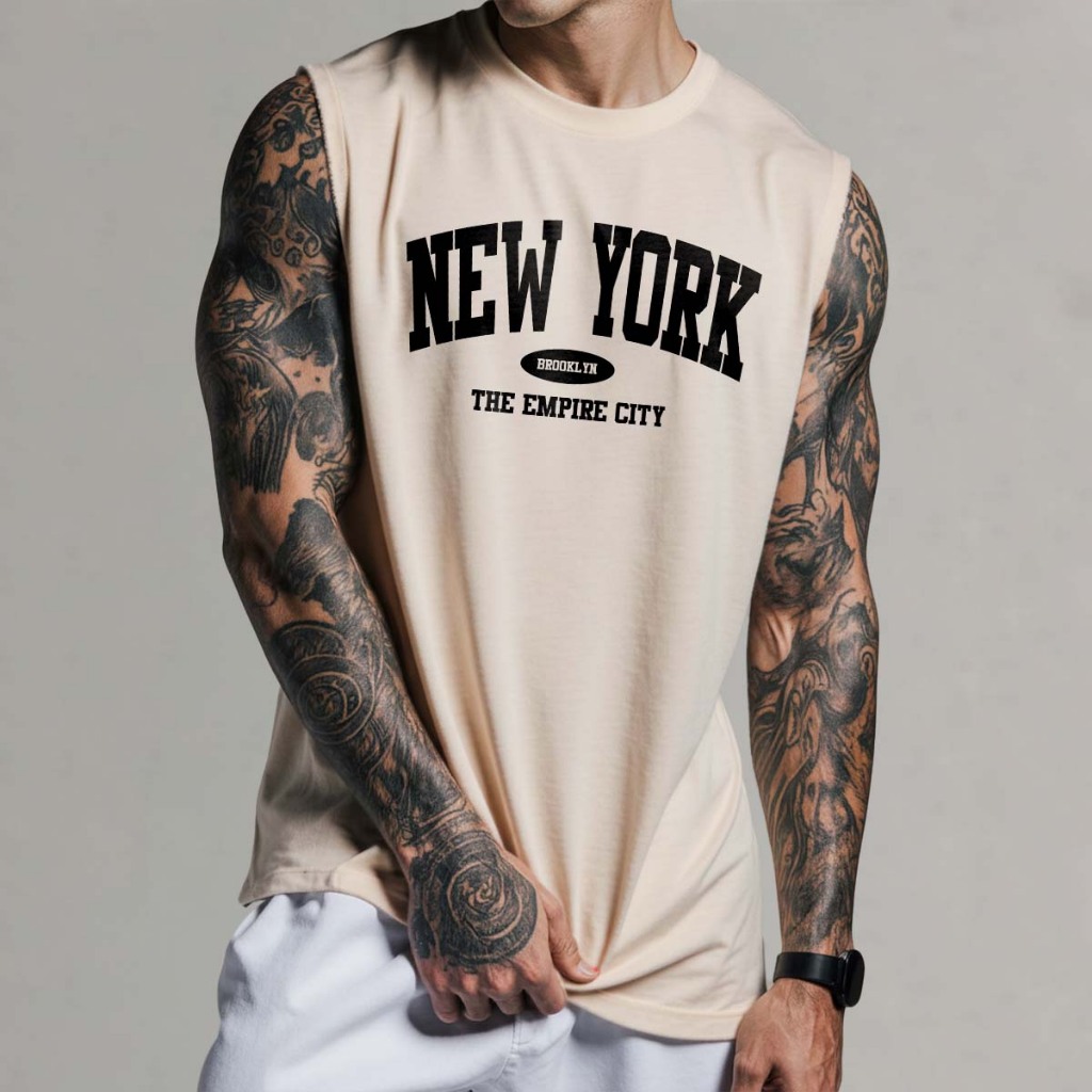 Regata New York Oversized Machão Camiseta Camisa Streetwear Algodão Cavada Longline