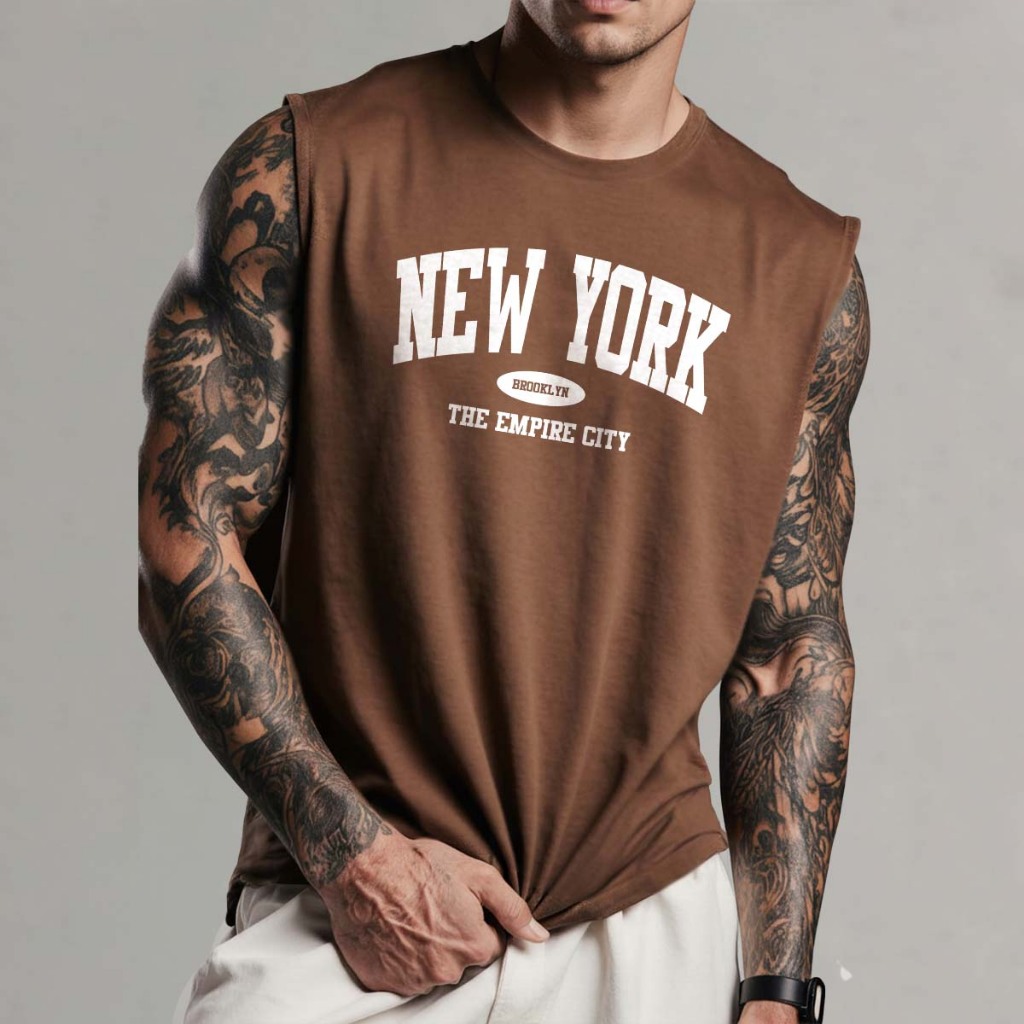 Regata Oversized Machão Camiseta Camisa New York Streetwear Algodão Cavada Longline