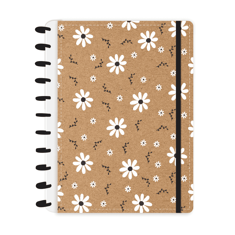Caderno tipo Inteligente Capa Dura Kraft Flores Abyara graf Caderno de Disco Caderno Infinito em Oferta na Shopee