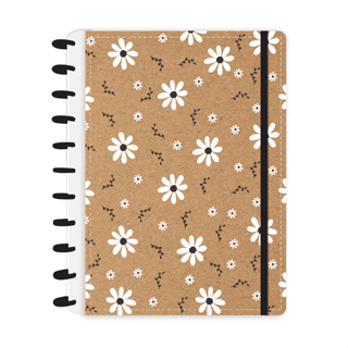 Caderno tipo Inteligente Capa Dura Kraft Flores Abyara graf Caderno de Disco Caderno Infinito em Oferta na Shopee