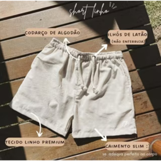 Kit 3 ou 1 Short Linho Bermuda Mauricinho colorida qualidade premium Atacado Promoção em Oferta na Shopee