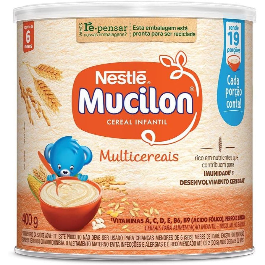 Cereal Infantil Nestlé Mucilon Multicereais em lata 400g em Oferta na Shopee