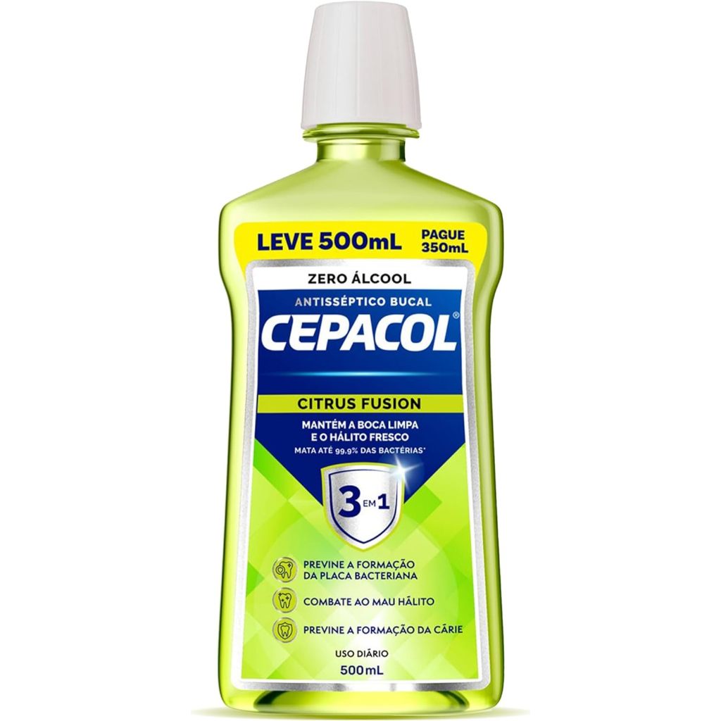 Enxaguante Bucal Cepacol Citrus Fusion Sem Alcool Leve 500ml Pague 350ml em Oferta na Shopee