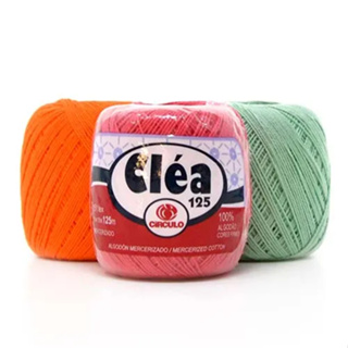 Kit 3 Unidades Linha Cléa Circulo 125 metros 100% Algodão para Crochê, Tricô e Bordado em Oferta na Shopee