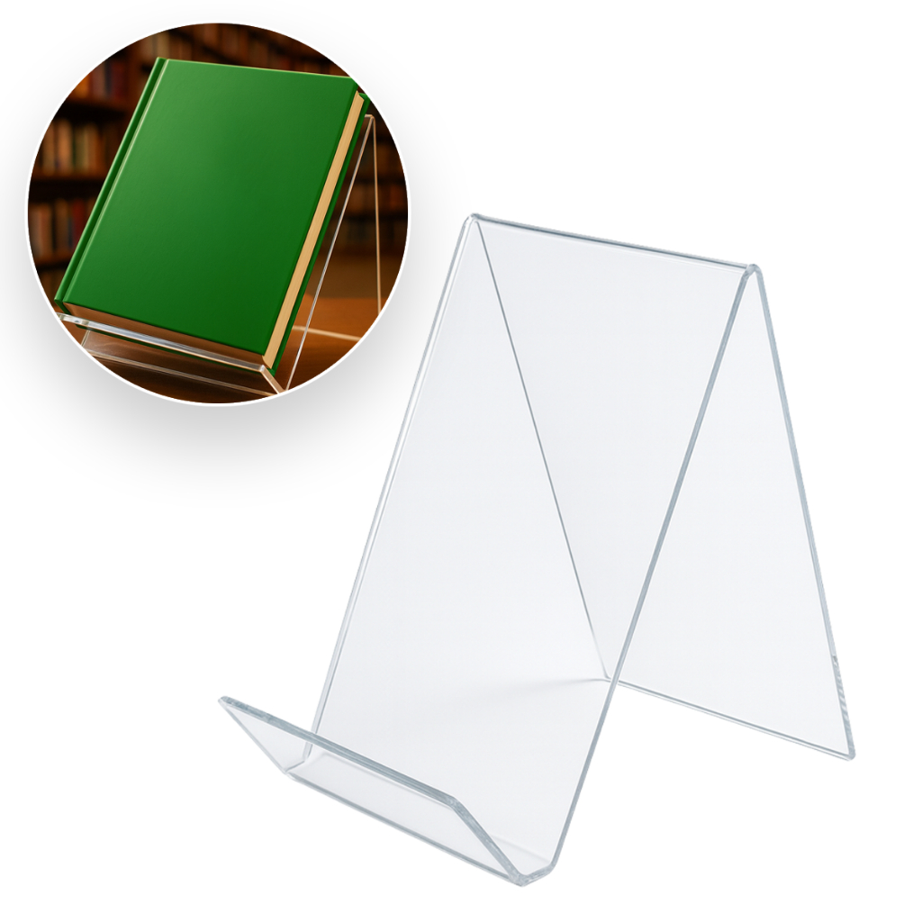 Porta Livro Suporte Expositor Display em Acrílico Organizador Para Livros Agendas Mangás Catalogo