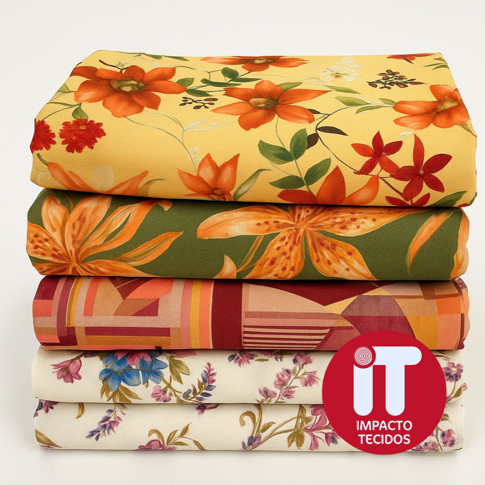 Tecido Crepe Larissa estampa Digital 1mt x 1,50 de largura em Oferta na Shopee