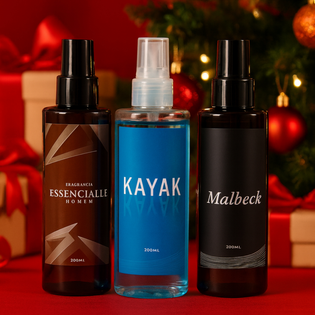Kit Homem Cheiroso Magnata - Presente natal - 3 Body splash 200ml cada (Malbeck, Kayak, Essenciale) em Oferta na Shopee