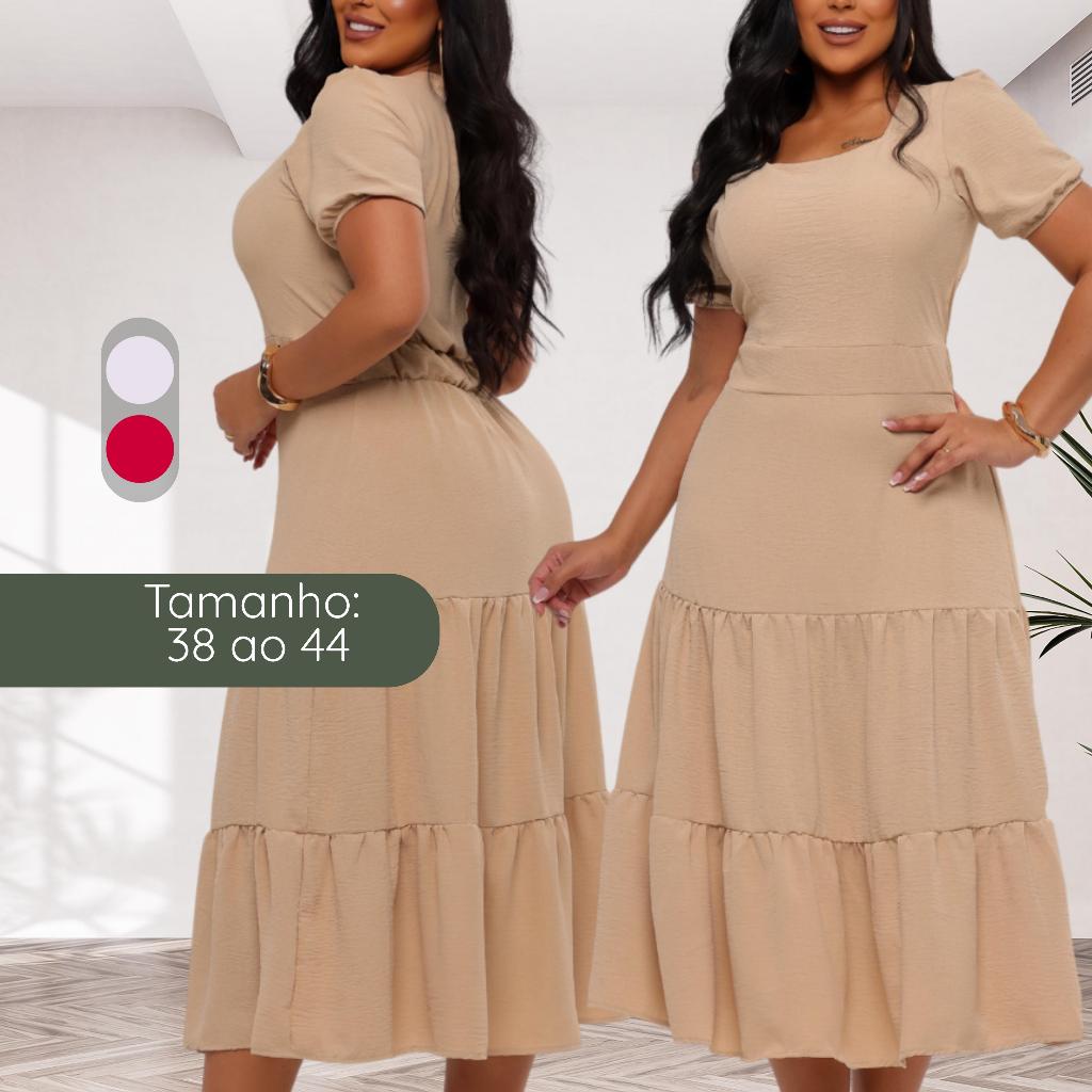 Vestido Duna Elegante Casual Evangelico Max Mid 3 Marias Feminino